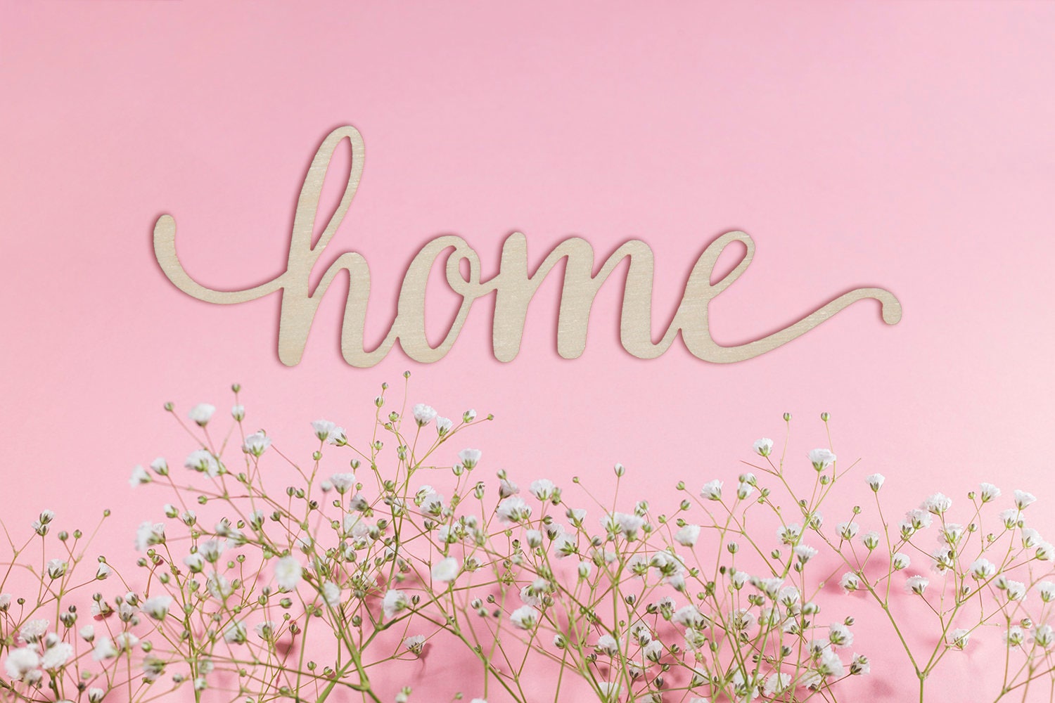 Home Script Word Home Wood Sign Wooden Words Sign Art Etsy