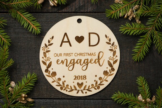 Our First Christmas Engaged Ornament Christmas Engagement Etsy