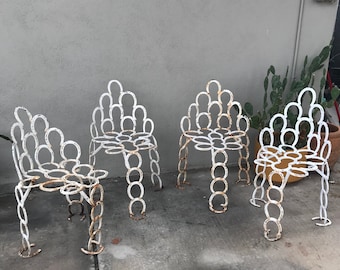 Vintage horseshoe chairs patio equestrian decor