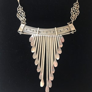 Vintage silver fringe necklace