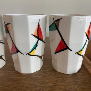 Mid century vintage porcelain cups set of 4