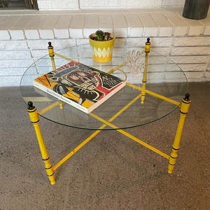 Vintage 1950’s Italian toleware table foldable iron & glass