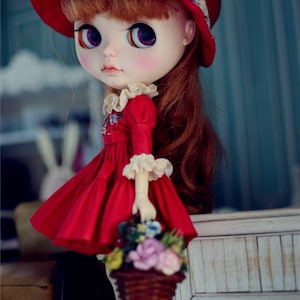 Handmade Blythe Outfit, Blythe Embroidered dress