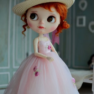 Handmade Blythe Outfit, Blythe Embroidered dress