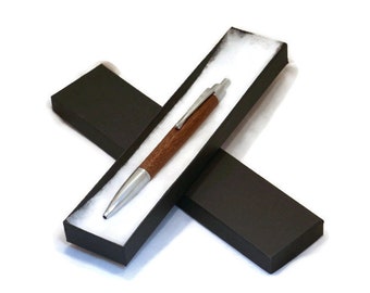 Handmade Wooden Click Pen Made From Lacewood.