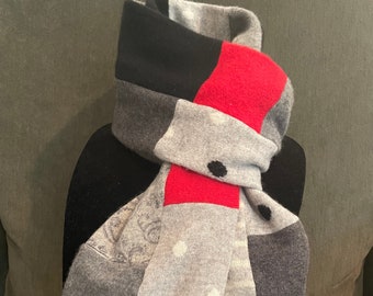 100% Double Cashmere Upcycled Color Block Scarf 72"