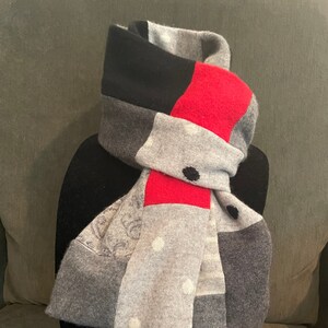 100% Double Cashmere Upcycled Color Block Scarf 72&quot;