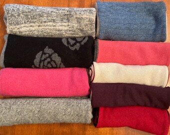 100% Cashmere/Wool Women's Reversible Cowl Scarf Upcycled