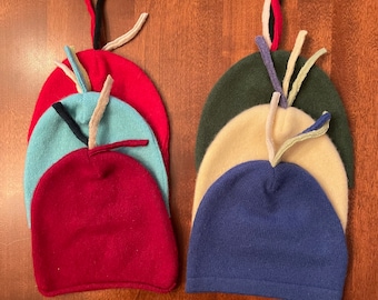 100% Cashmere Newborn Hats Super Soft Machine Wash and Dry Primary/Dark Colors