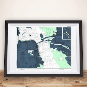 San Francisco Nautical Chart Art Print: Bay Area Map Poster