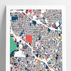 Durham NC Map Art Print Poster Wall Art Home Decor Office Decor Map Art Durham NC City Art Print Abstract Art