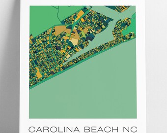 Carolina Beach, CB, Carolina Beach NC, Carolina Beach Map, Beach House, Wall Art, Map Art, Carolina Beach Poster, Beach, 10 Color Options