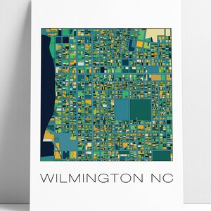 Wilmington NC Map Art Print: Modern Abstract Home Decor