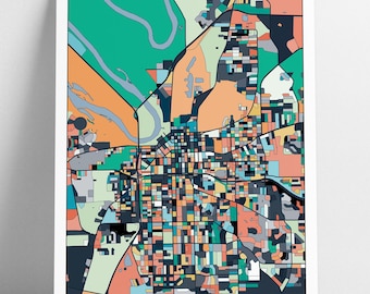 Montgomery Alabama Map Art Print: Colorful Abstract Cityscape Wall Decor