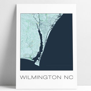 Wilmington NC Map Art Print: Abstract City Streets