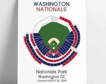 Washington Nationals, MLB Stadium Map, Ballpark Map, Baseball Stadium Map, Gift for Him, Stadium Seating Chart, Man Cave