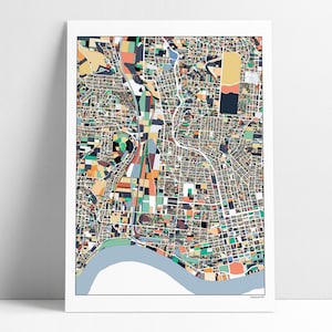 Cincinnati OH Abstract Map Art Print, Cincinnati Art, Cincinnati Print, Cincinnati Map Poster, Map Print, Wall Art, Abstract Art, Ohio Map