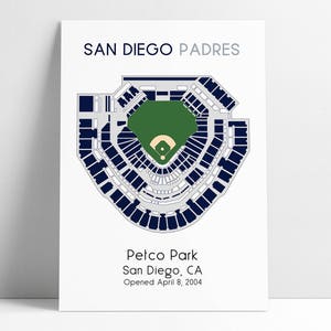 San Diego Padres Petco Park, MLB Stadion Karte, Ballpark Karte, Baseball Stadion Karte, Geschenk für ihn, Stadion Sitzplan, Männerhöhle