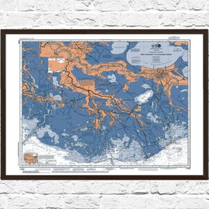 New Orleans Louisiana NOAA Seekarte Karte Kunstdruck, New Orleans Kunst, New Orleans Poster, New Orleans Druck, New Orleans Poster