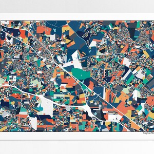 Clayton NC Mapa Abstrato Arte Impressão Arte de Parede Presente de Inauguração Mapa Pôster Clayton NC Pôster Arte de Parede Decoração de Casa Decoração de Escritório Impressão