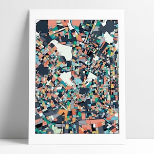 Milan Italy Map Art Print: Colorful Abstract City Design