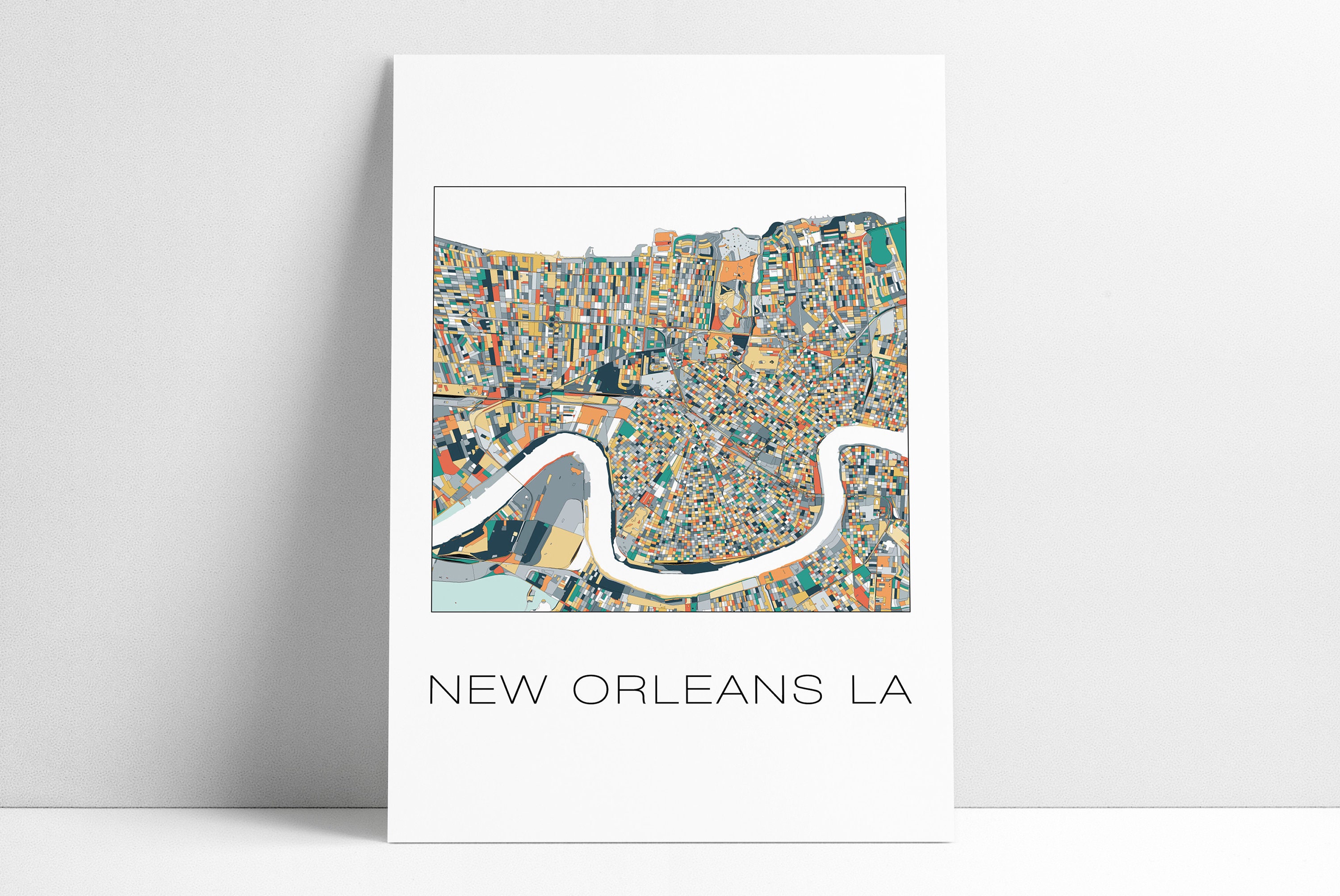 New Orleans LA New Orleans Art New Orleans Map Map Art - Etsy