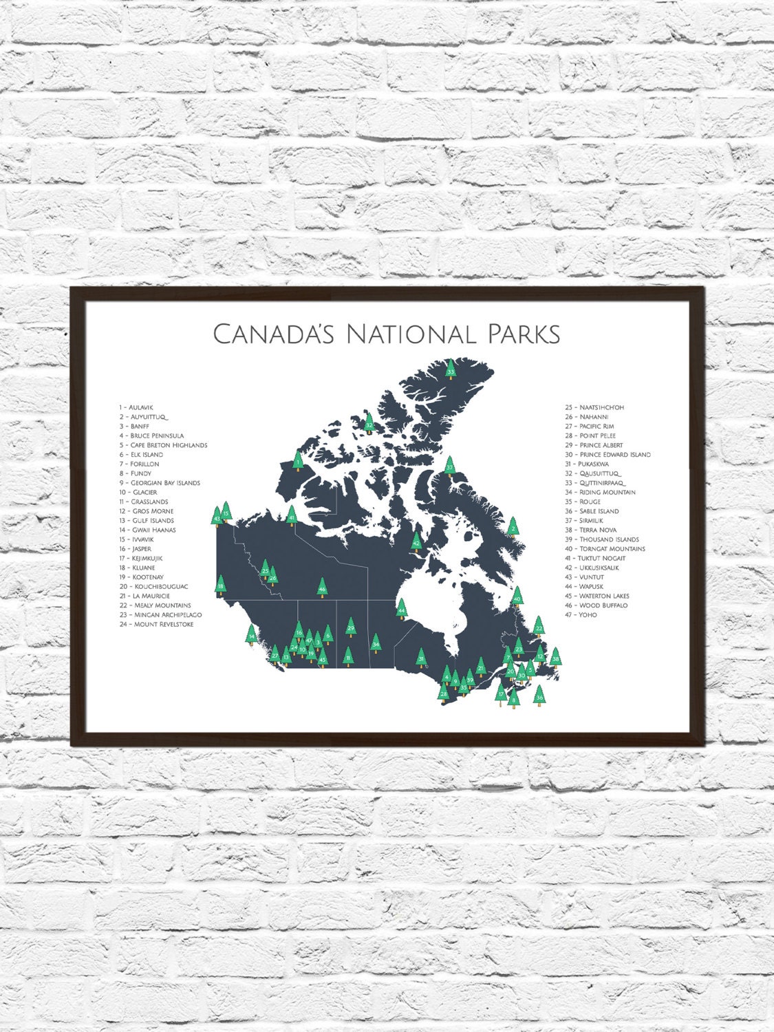 Map　National　Map　Etsy　National　Canada　Poster　Park　Canada　Parks