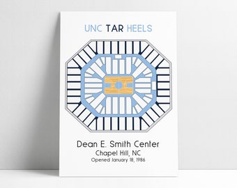Dean Dome UNC Tar Heels Print: Smith Center Stadium Art