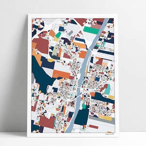 Augusta ME City Map Art Print Augusta Maine Map Poster Wall Art Home Decor Office Decor Travel Map Abstract Art