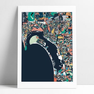 San Diego Wall Art Map Print Home Decor San Diego Print Abstract Art City Map San Diego Poster Map Art San Diego Map Print Wall Art Decor