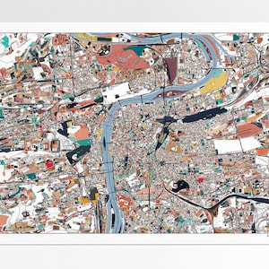 Prague Map Art Print: Abstract Czech Republic Home Decor