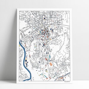 Asheville NC Wall Art Map Print Poster Housewarming Gift Asheville Poster Wall Art Home Decor Office Decor Gift Print Abstract Art