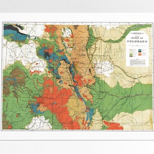 Vintage Colorado Geological Map Art Print: Historic USGS Poster