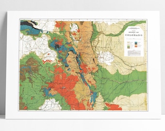 Vintage Colorado Geological Map Art Print: Historic USGS Poster