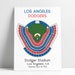 Dodger Stadium Print LA Dodger Stadium Seating Chart Poster Los Angeles MLB LA Dodgers Ballpark ...