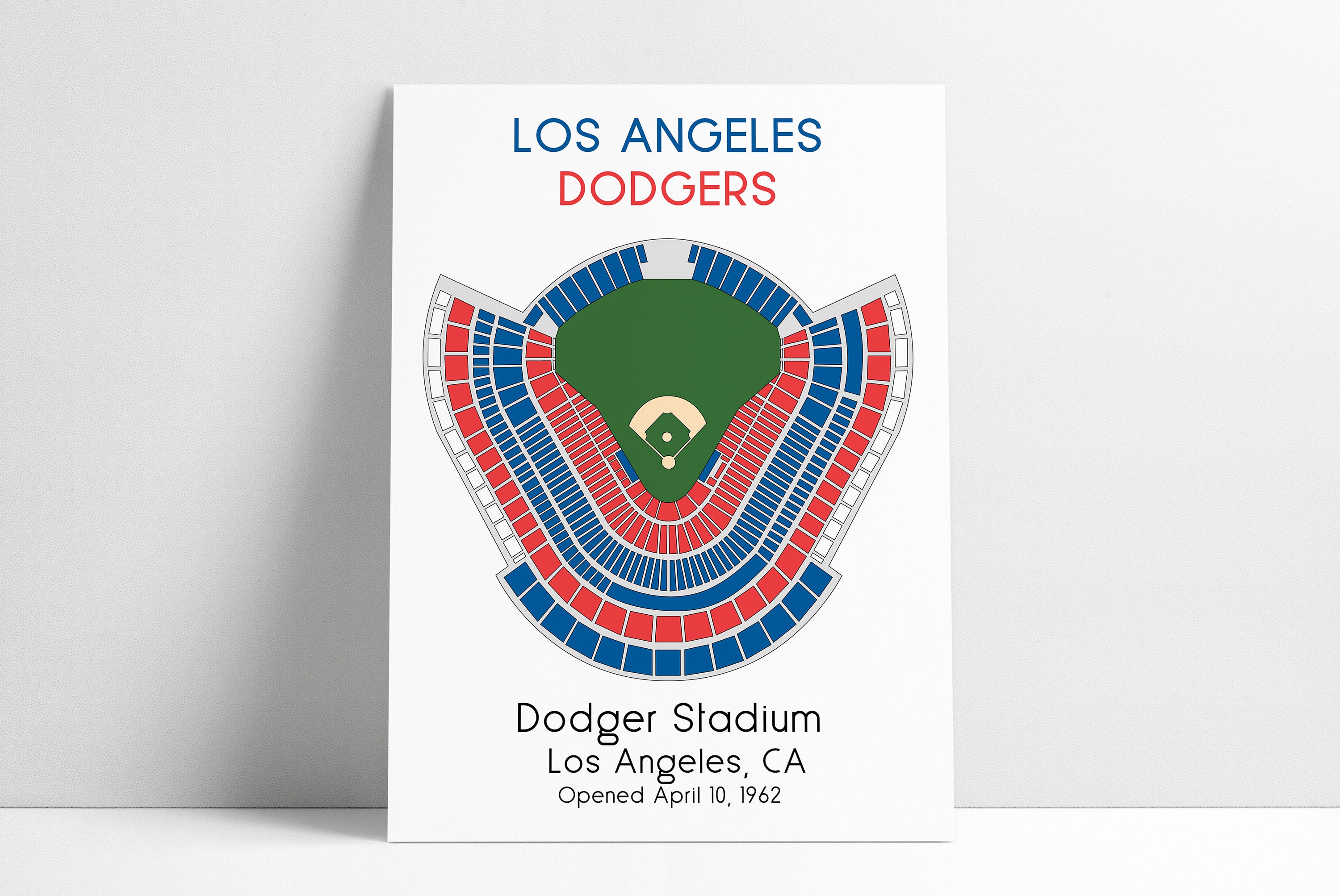 Dodger Stadium Print LA Dodger Stadium Seating Chart Poster