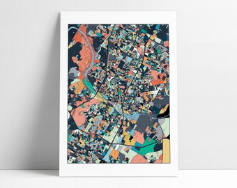 Austin Texas Map Art Print: Colorful Abstract City Streets
