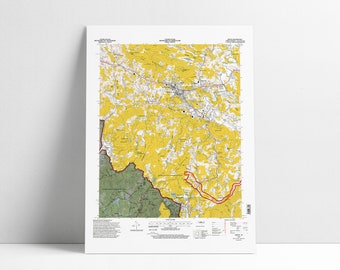 Boone NC Topographic Map Art Print: Appalachian State Gift