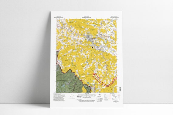 Boone Nc Elevation Map Boone Nc Topo Map Poster Print Asu App State Map Art | Etsy