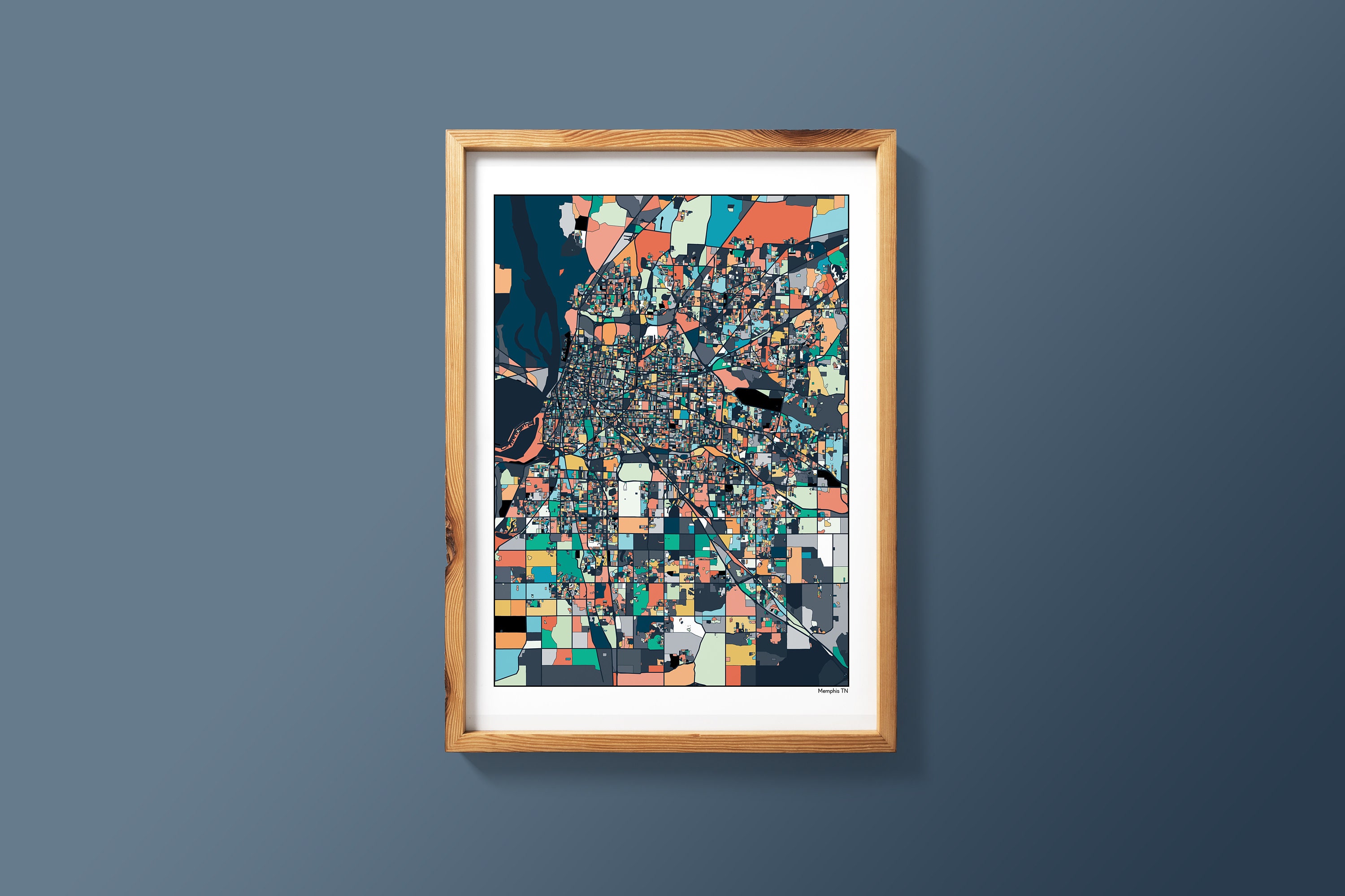 Memphis TN City Map Artwork Print Memphis Tennessee Art - Etsy