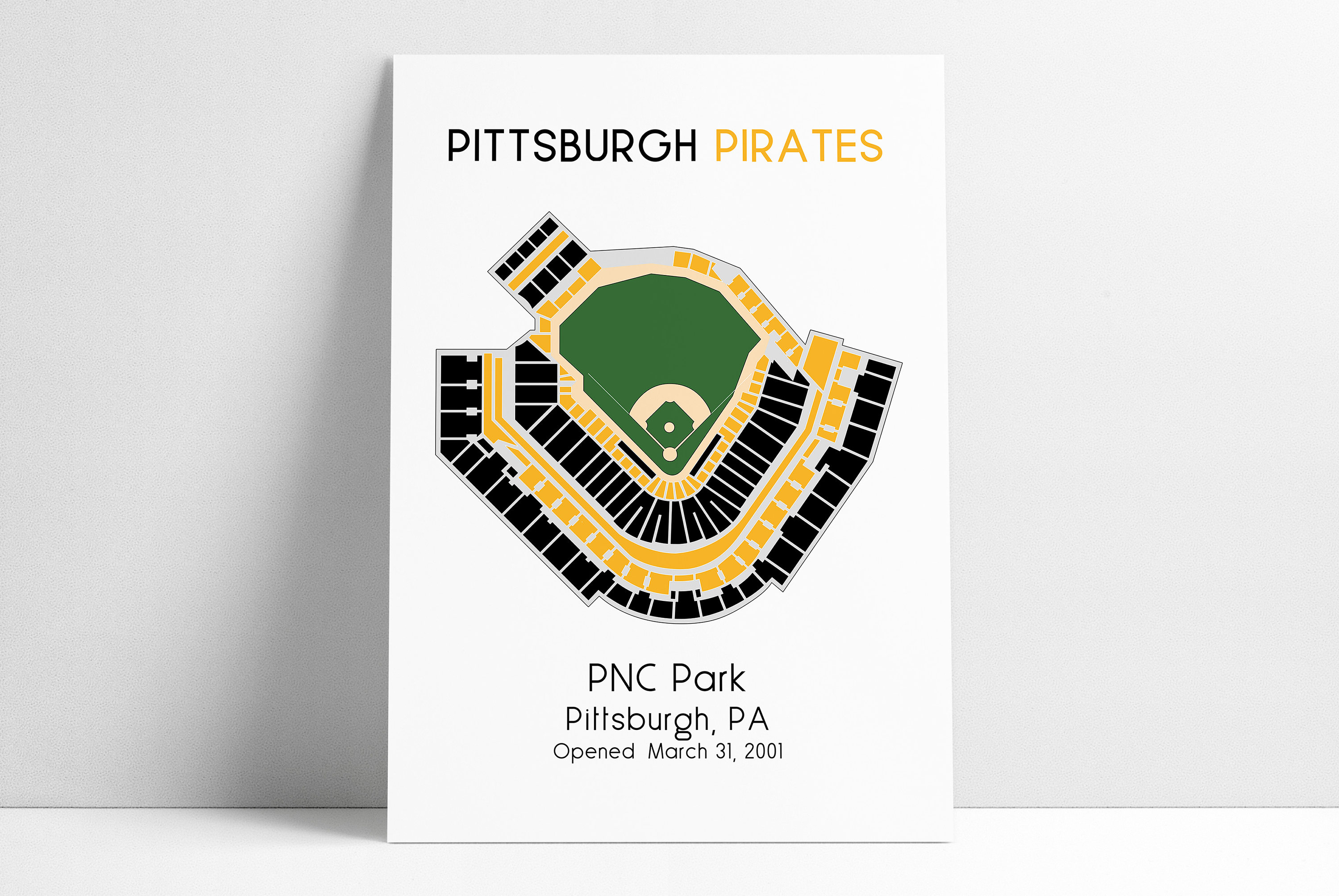 Pittsburgh Pirates PNC Park, MLB Stadium Map, Ballpark Map, Baseball  Stadium Map, Gift for Him, Stadium Seating Chart, Man Cave