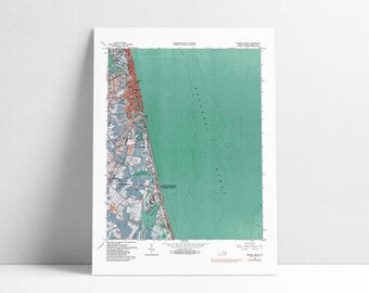 Vintage Virginia Beach Map Print: Recolored Topographic Art