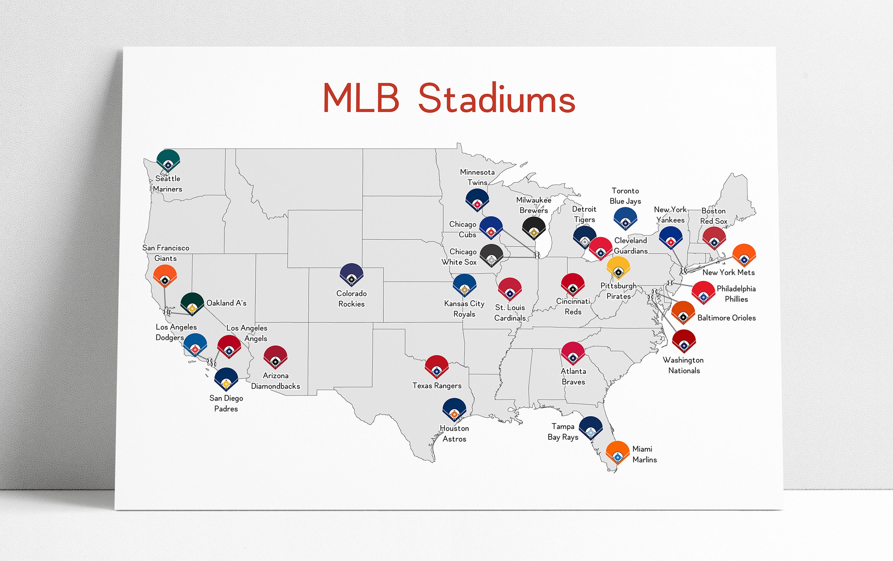 mlb teams by state map