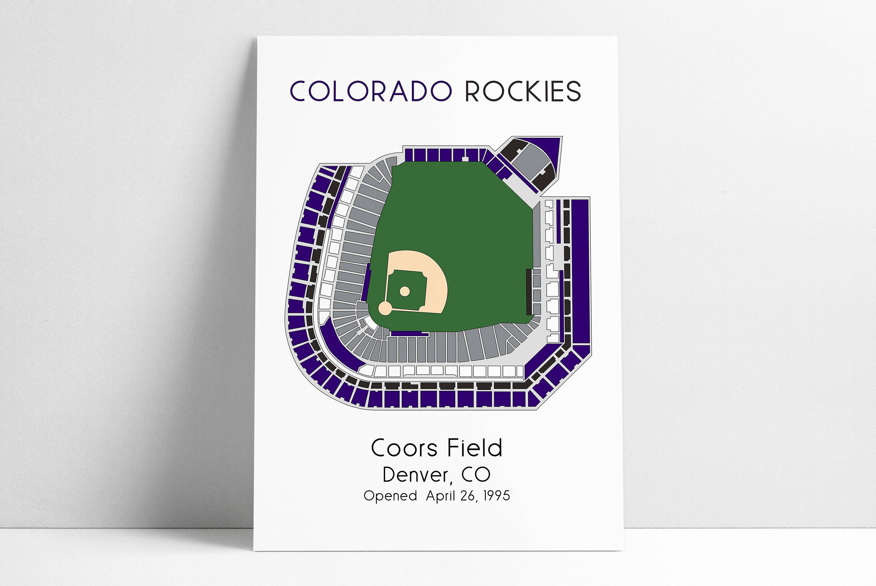 Colorado Rockies MLB Stadium Map Coors Field Ballpark Map -  Hong Kong