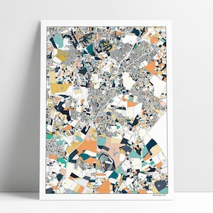 Aberdeen NC Abstract Map Art Print Colorful Lots of Hometown Aberdeen North Carolina Home Decor Office Artwork Gift Idea