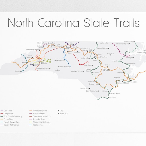North Carolina State Trails Map NC Trails System Running Routes NC State Parks Hiking Trails