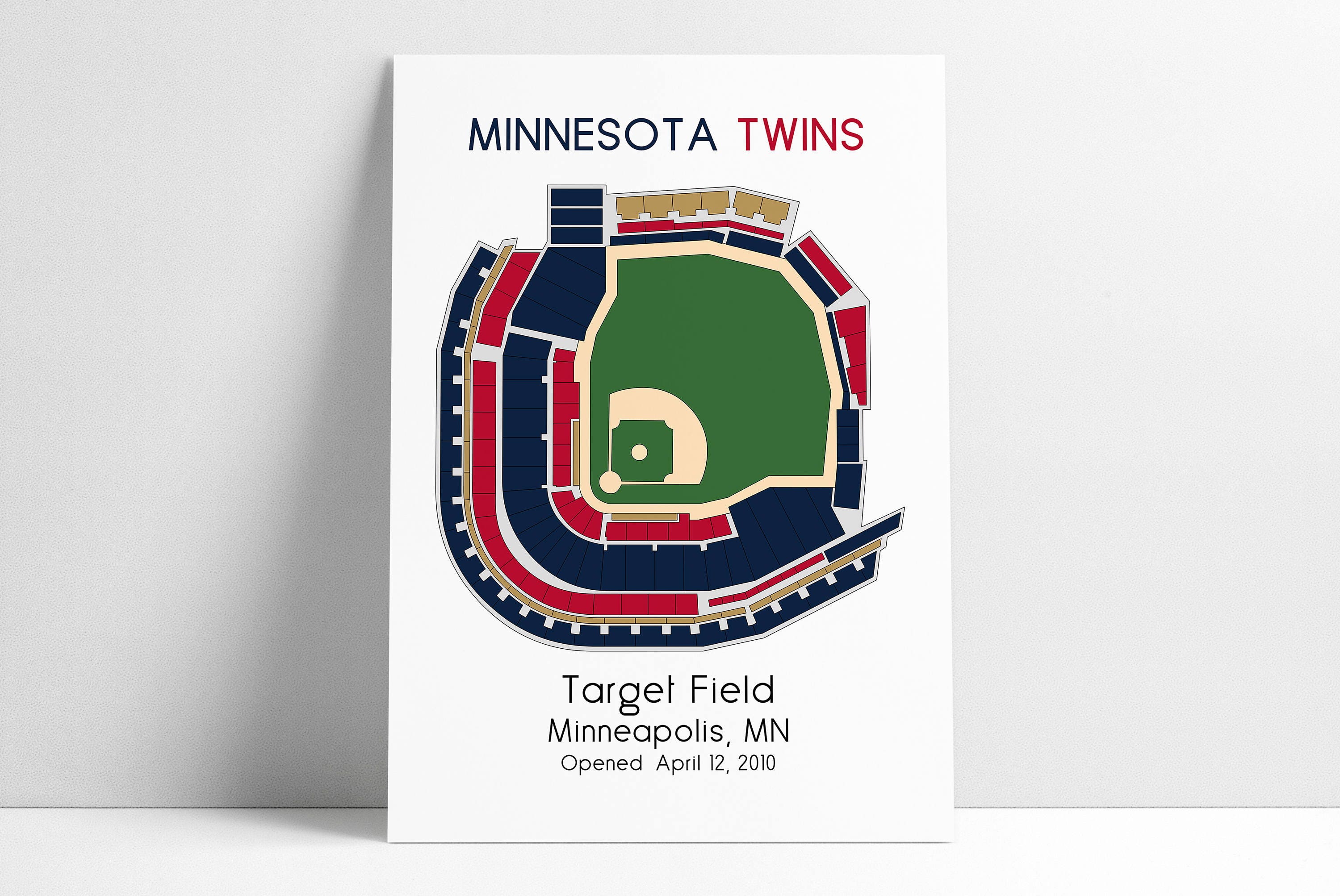 Minnesota Twins Target Field Seating Chart - MLB Stadium Map Art Print ...