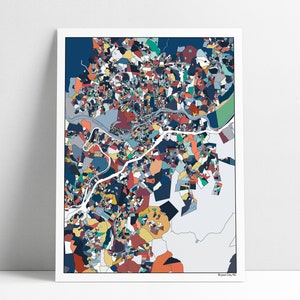 Bryson City NC Mountains Map Art Print Wall Art Housewarming Gift Abstract Art Poster Bryson City North Carolina Mountains Artwork Hometown
