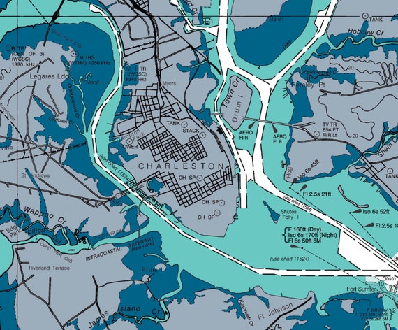 Charleston Nautical Chart Art