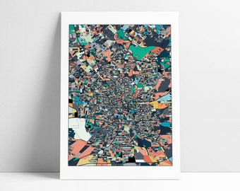 San Antonio Texas Map Art Print: Colorful Abstract City Decor